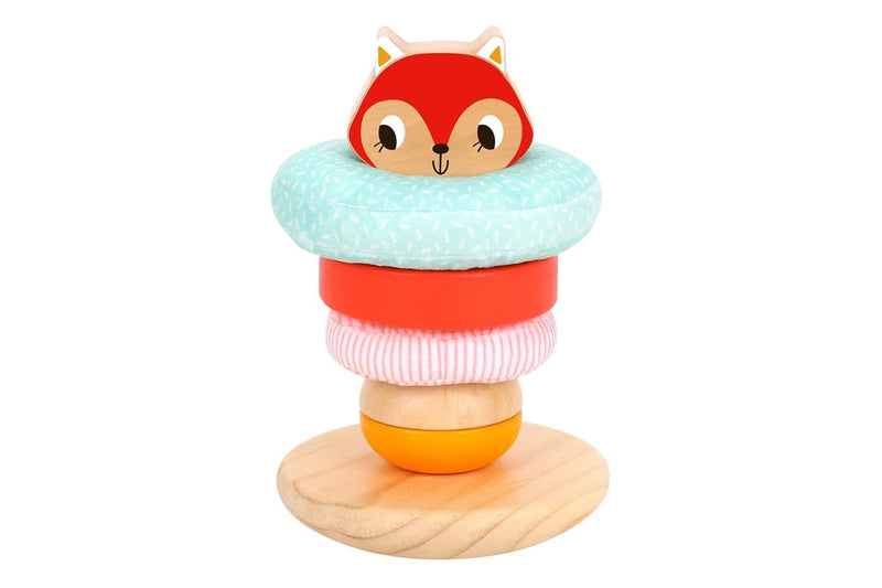 Tooky Toy Fox Stacking Tower Kids Wooden Building Blocks Stacking Play Game 12m+