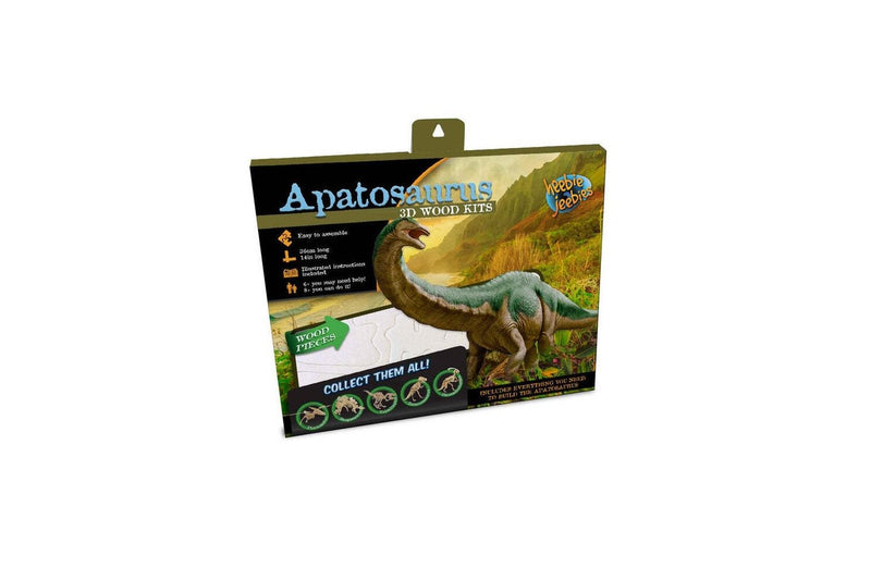 3x Heebie Jeebies Wood Apatosaurus Kit Dinosaur Kids Building Toy 36cm Small 6y+