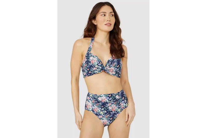 Debenhams Womens/Ladies Floral Non-Wired Bikini Top (Navy) (20 UK)