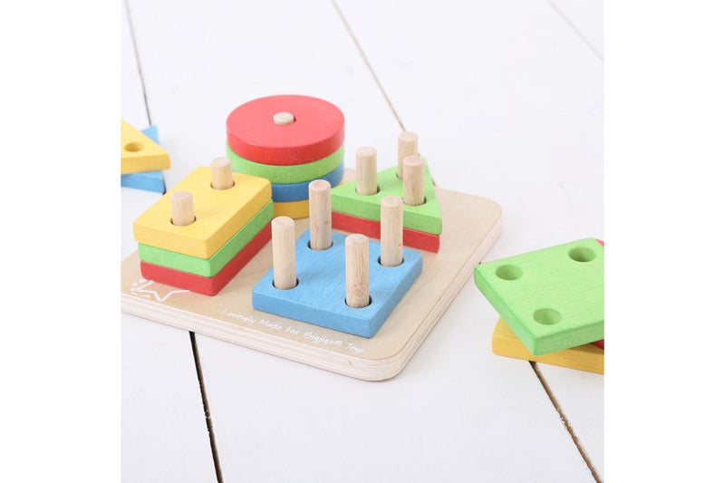 17pc Bigjigs Toys First Four Shape Sorter Wooden Toy Kids Fun Activity Play 12m+