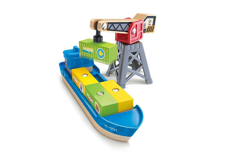 Hape: Cargo & Crane - Vehicle Playset