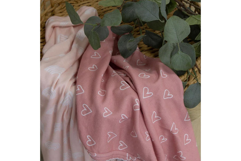 2PK Bubba Blue Nordic 80x80cm Jersey Swaddle Wrap Baby 0-12m Dusty Berry Rose