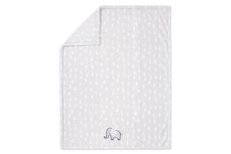 2x Little Haven Applique Elephant Comfortable Gentle Style Baby Blanket 101cm