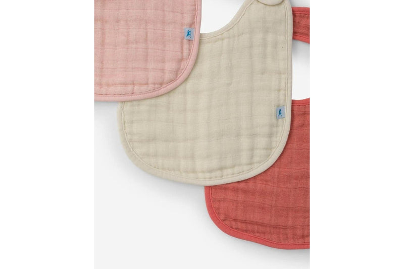 Little Unicorn: Muslin Classic Bib 3 Pack - Rose Petal