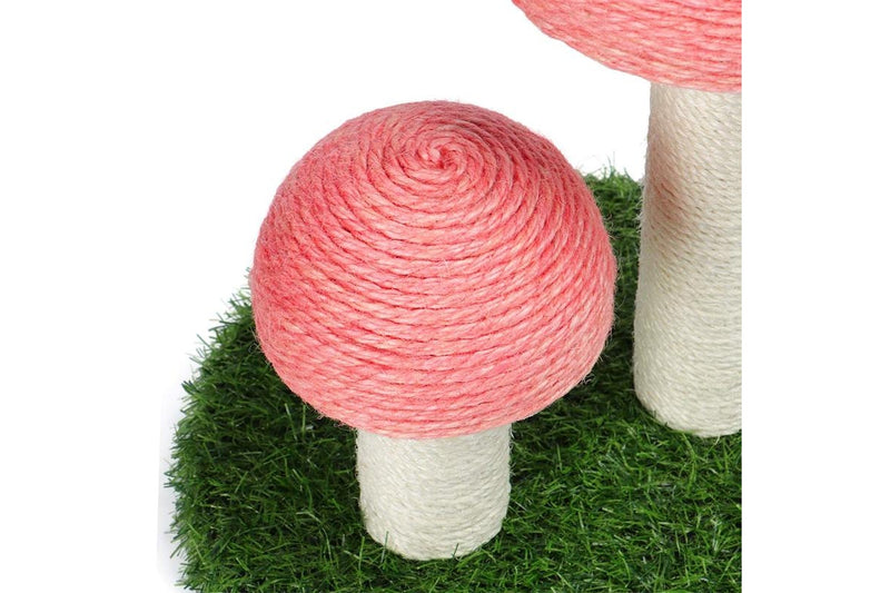 Cat Scratching Post & Climbing Frame - Mushrooms (Pink)