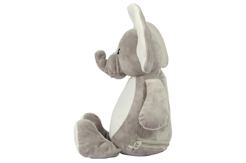 Mumbles Zipped Elephant Plush Toy (Grey) (One Size)