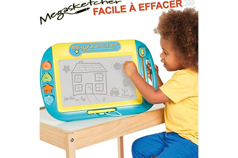 Tomy 40 x 31.8cm Megasketcher Motorised Magnetic Drawing Board Kids Childrens 3+