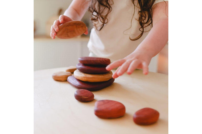 10pc In-wood Stacking Stones Kids Children Fun Play Focus & Balance Toy 3y+