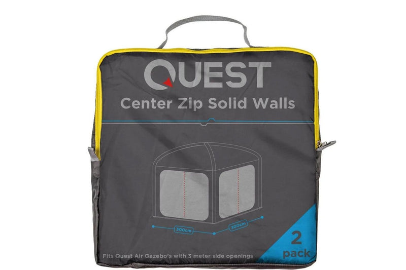 Quest 2-Solid Wall UPF50+ Gazebo Kit w Carry Bag Outdoor Sun Shade White Grey