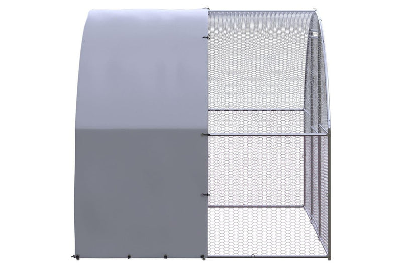 Outdoor Chicken Coop 3x2x2 m Galvanised Steel vidaXL