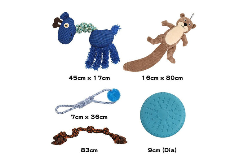 Pawz Dog Chew Toys Squeaky Puppy Pet Rope Plush Toy Teething 5 styles