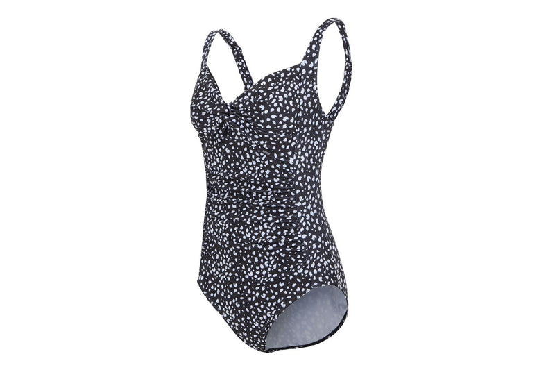 Regatta Womens/Ladies Sakari Polka Dot Tummy Control One Piece Swimsuit (Black/White) (10 UK)