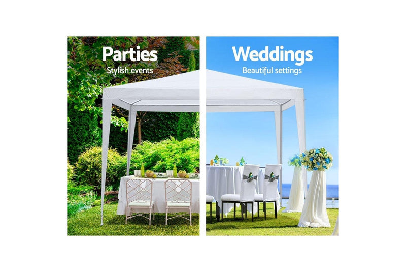 Instahut Gazebo 3x3m Wedding Party Marquee Tent Outdoor Event Camping Canopy Shade White