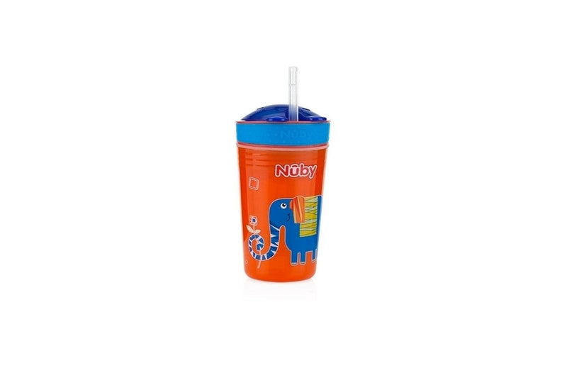 2x Nuby 2-in-1 Snack and Sip Drinking Cup w Container 270ml 6m+ Assorted