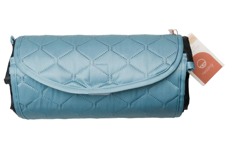 Nestling: Large Waterproof Quilted Play Mat - Denim