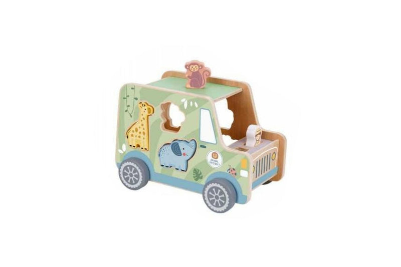 Tooky Toy My Forest Friends Wooden Animal Jeep Fun Play Set Kids Children 18m+