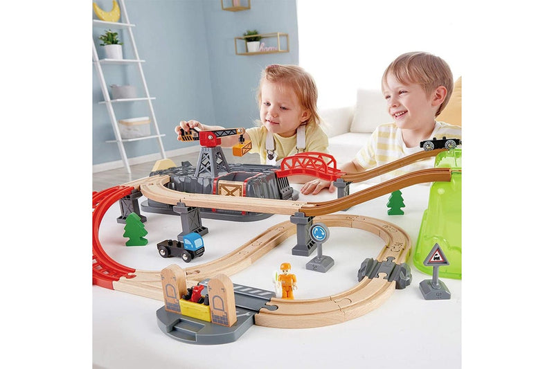 50pc Hape Wooden Railway Construction Kit Set Kids Childrens Building Toy 3y+