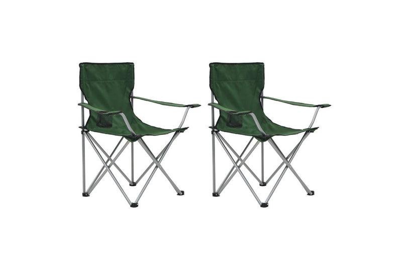 Camping Table and Chair Set 3 Pieces Green vidaXL