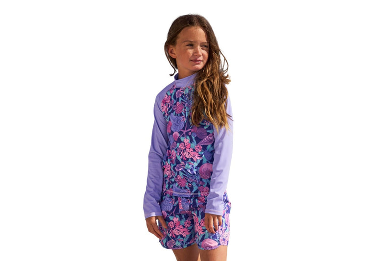 Mountain Warehouse Childrens/Kids Sealife Long-Sleeved Rash Guard (Light Purple) (2-3 Years)