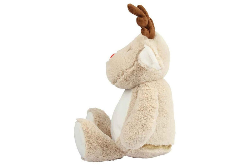 Mumbles Zipped Reindeer Plush Toy (Light Brown) (One Size)