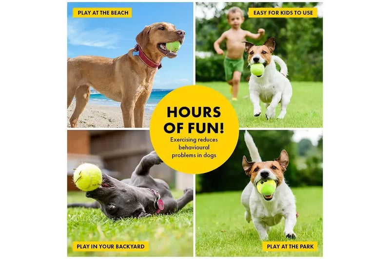 Costcom Dog Ball Thrower Pet Tennis Ball Launcher Outdoor Interactive Fetch Dog Toy (3PCS)