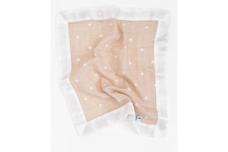 Little Unicorn: Muslin Security Blanket - Taupe Cross (3 Pack)