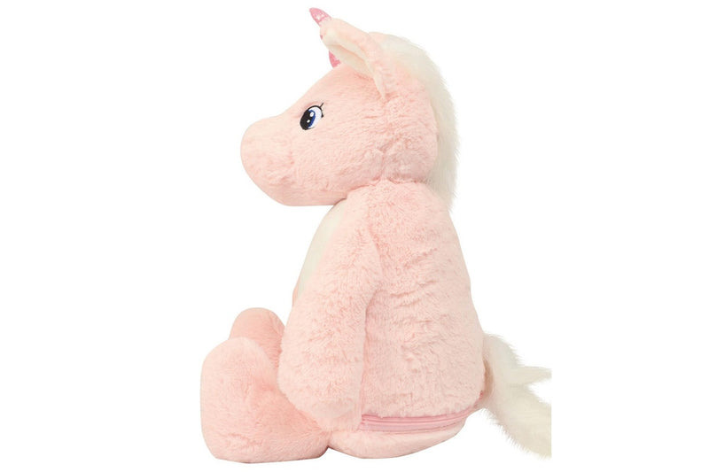 Mumbles Zipped Unicorn Plush Toy (Pink) (One Size)