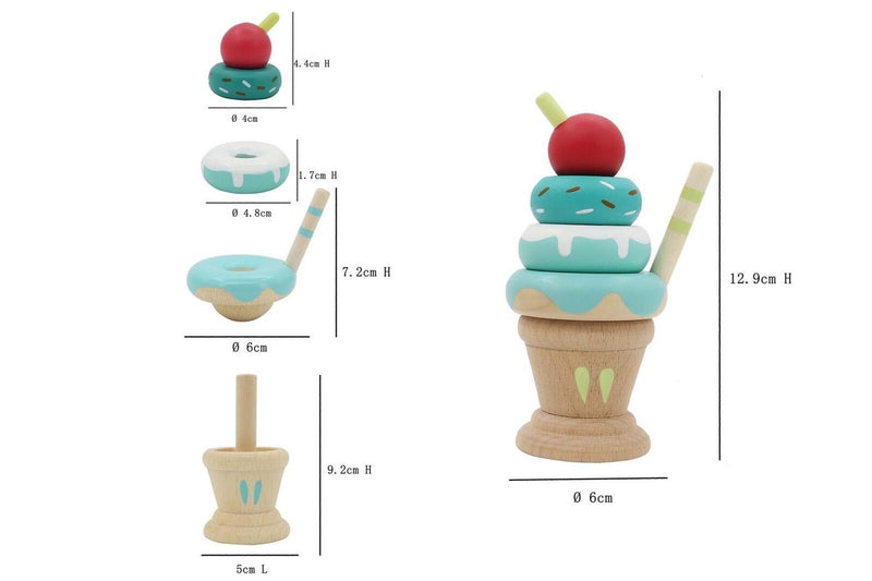 Kaper Kidz Calm & Breezy Children's Kids Play Stacking Icecream Strawberry 10m+