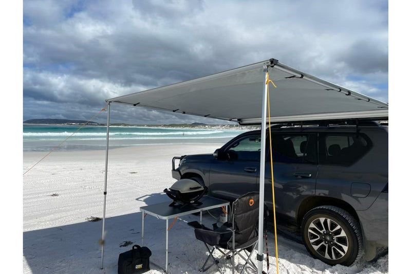 Wildtrak Evo 250 Deluxe 2.5x2.5m 4WD Side Awning 600D Canvas For Caravan Silver