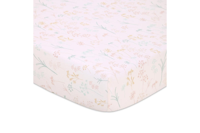 2x Little Haven Cot Fitted Wild Flower Cozy Floral Baby Bedding Sheet 135cm