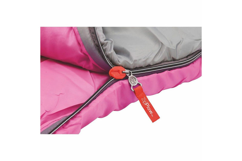 Coleman Sleeping Bag Kids Fyrefly Illumibug Pink 7C Rate Outdoor Camping Hiking