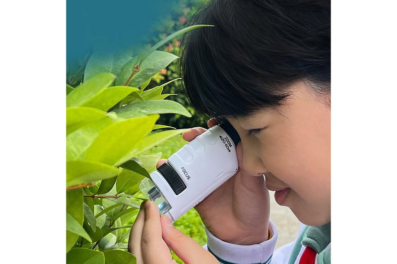 60X-120X Pocket Kids Microscope Portable Handheld Miniscope White