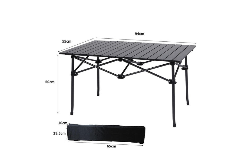 Levede Folding Camping Table Aluminium Black