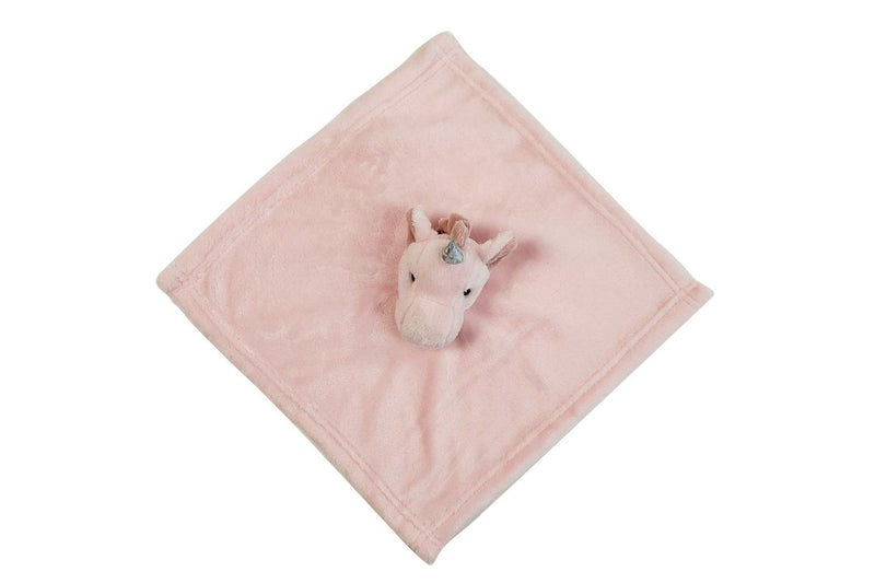 2x Urban Unicorn 31x31cm Comforter Baby Infant Cuddle Blanket w Plush Toy Pink