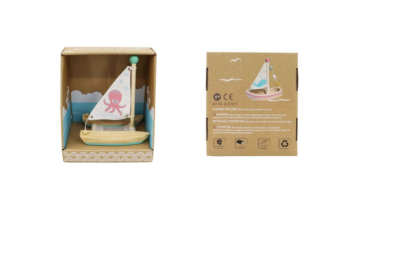 Kaper Kidz Wooden Catamaran Ship Outdoor Indoor Sailing Kids Play Toy 20cm 2+