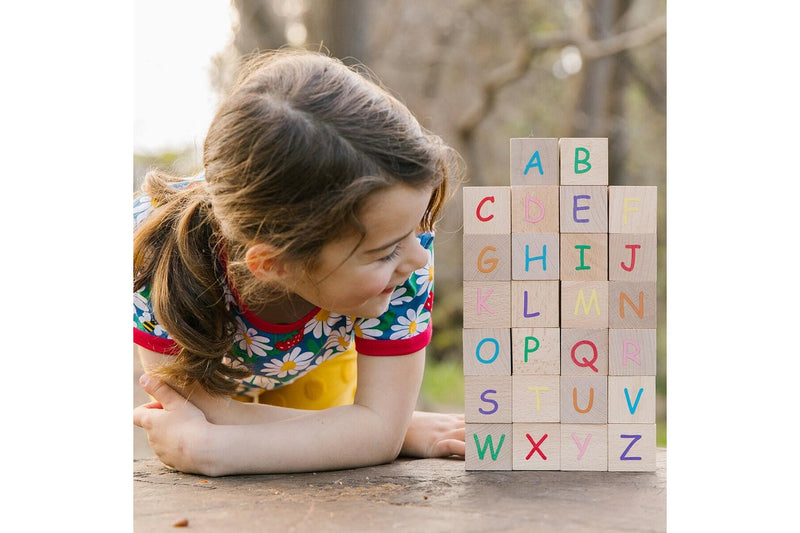 26pc Freckled Farm ABC Alphabet Blocks Kids Wooden Toy Fun Interactive Play 1+