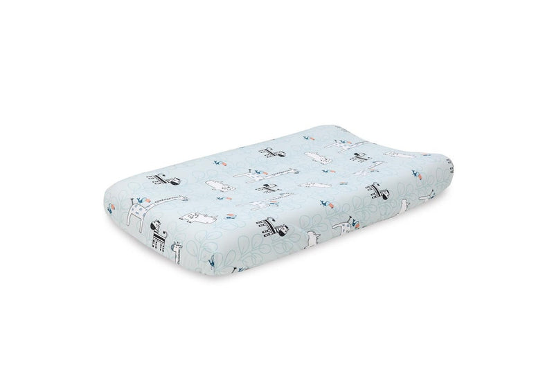 2x 2pc Little Haven Baby Infant Cotton Bassinet Fitted Sheets Safari 80cm Blue