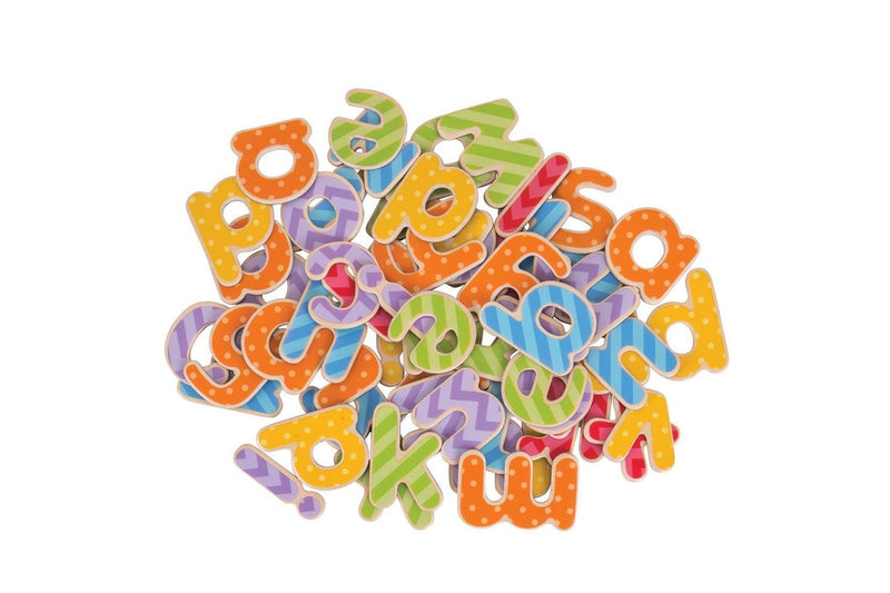 63pc Bigjigs Toys Magnetic Lowercase Letters w Wooden Tray Kids Play Toy 3+