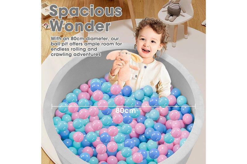 PlayPals Foam Ball Pit Soft with 200 Balls Grey