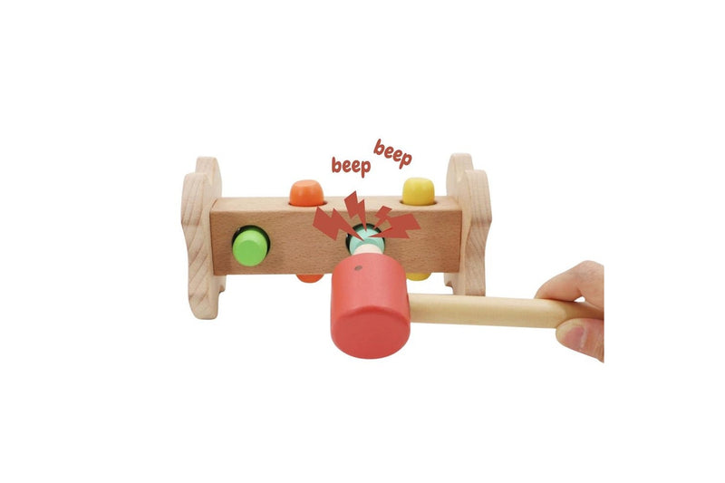 Kaper Kidz EcoPecker Hammer Bench Kids Childrens Wooden Interactive Toy 12m+