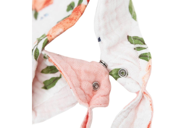 Little Unicorn: Reversible Muslin Bandana Bib - Watercolour Roses