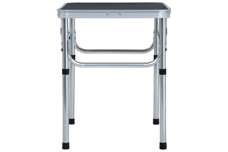 Folding Camping Table Grey Aluminium 60x45 cm vidaXL