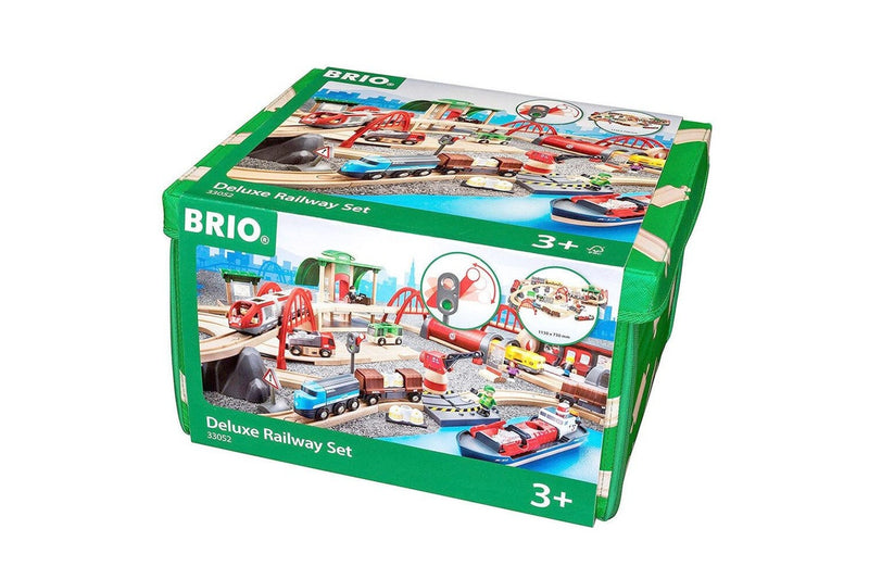 87pc Brio Deluxe Passenger Freight Train Railway Set Kids Educational Toy 3y+