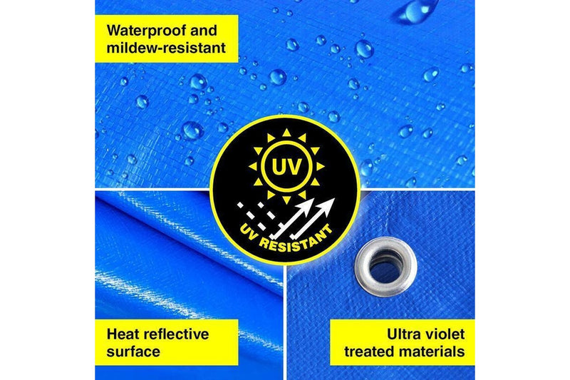 Ozstock 1x Waterprood Tarpaulin Tarp Canvas Camp Poly Cover Sheet Truck UV PE