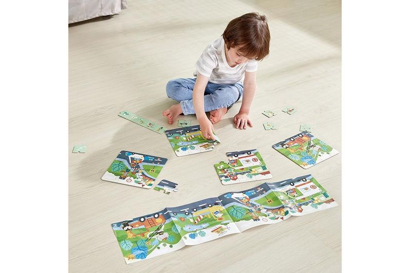 Hape: 4-in-1 Puzzle & Storytelling Set - Rescue Vehicle