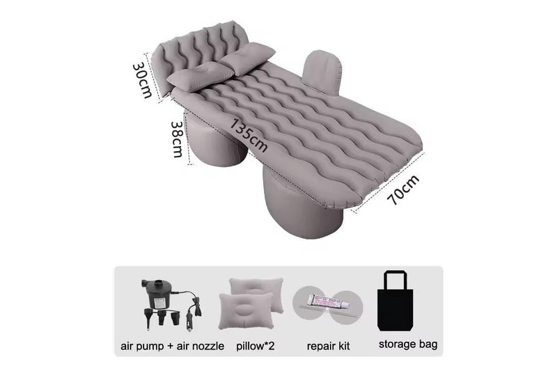 Portable Travel Inflatable Car Back Seat Air Mattress - Grey