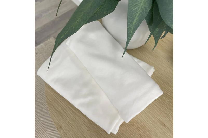 2PK Bubba Blue 90x90cm Organic Cotton Jersey Swaddle Wraps Baby 0-12m Off White