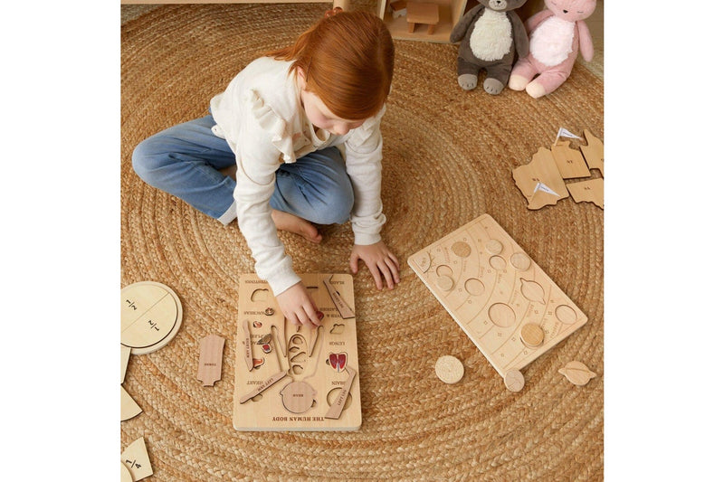 Nordic Kids Children's The Solar System Learning Educational Wood Toy Puzzle 3y+