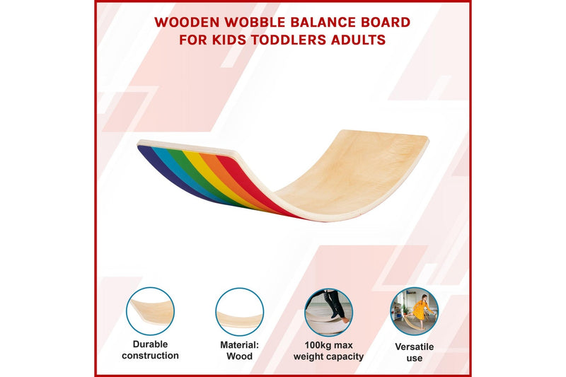 Wooden Wobble Balance Board for Kids Toddlers Adults