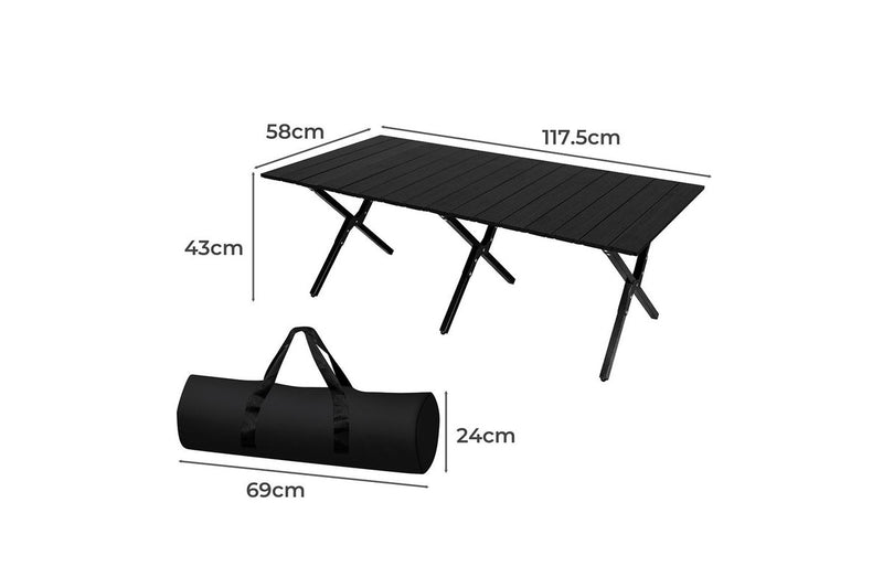 Levede Folding Camping Table Black